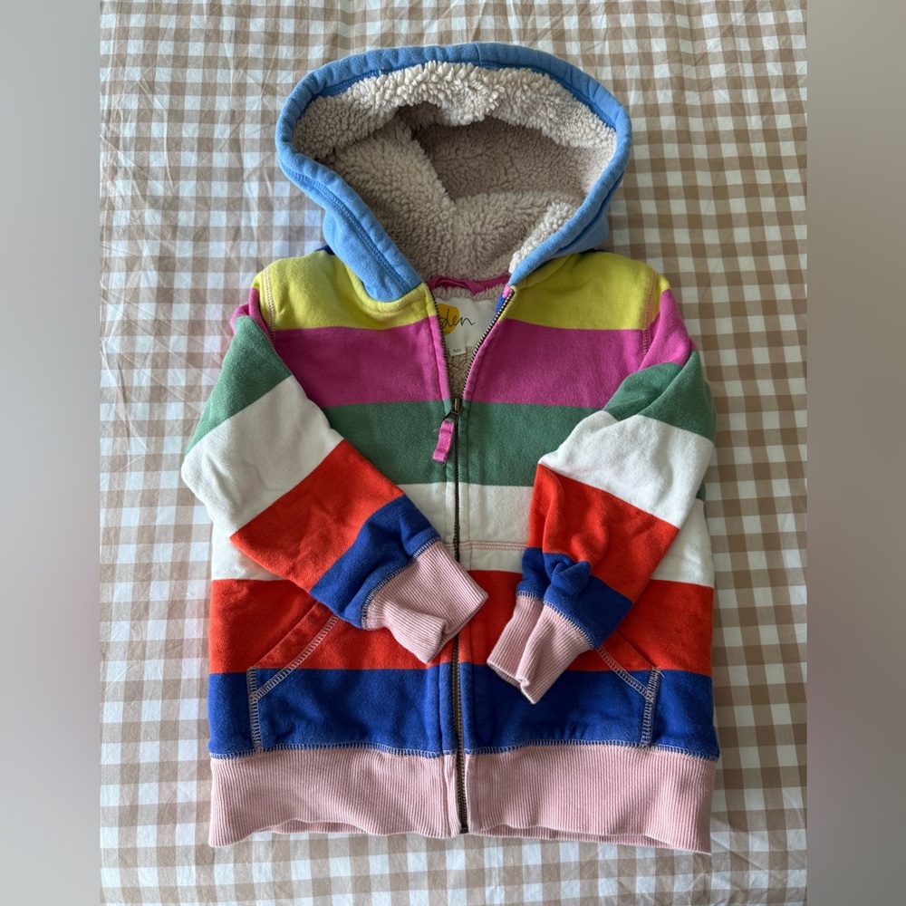 Boden Multicolor Striped Kids Hoodie